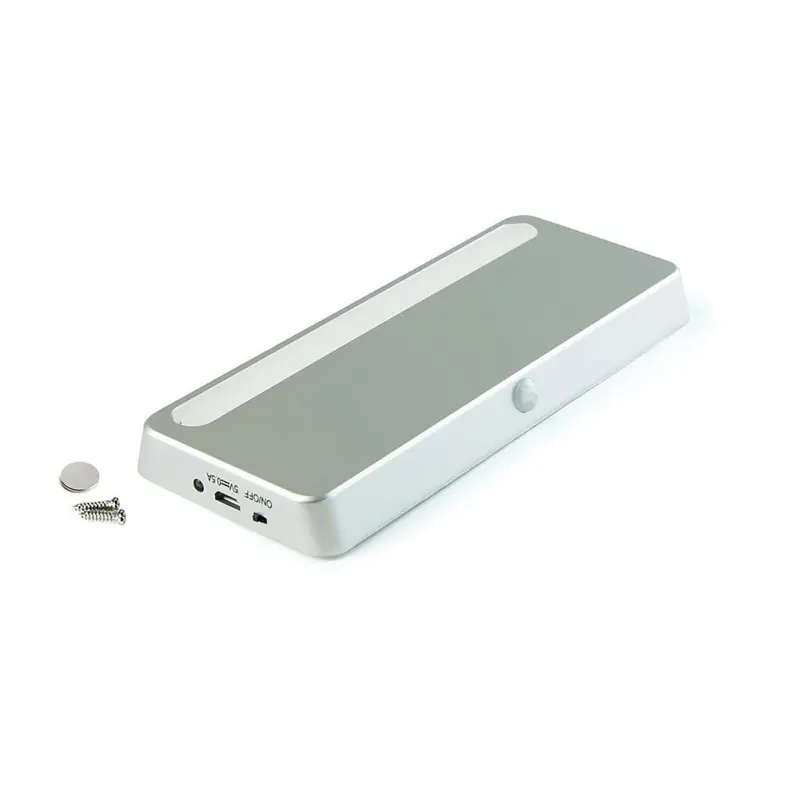 Emuca - Applique Led rechargeable 85lm 1W 4000K avec détecteur de mouvement gris métallisé - 5028625