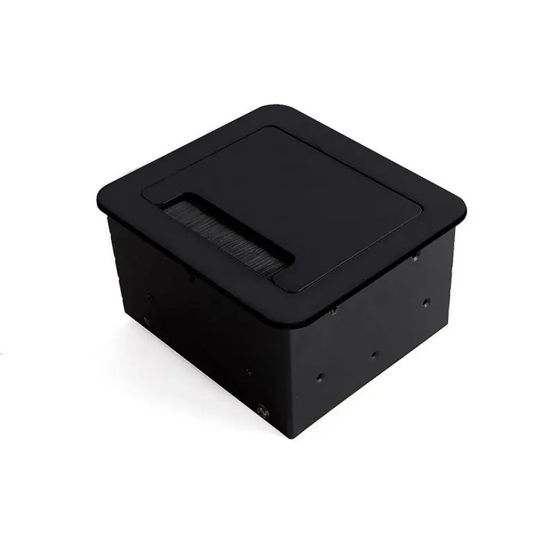 Emuca - Multiconnecteur Atom 14 pour bureau EU 145x130mm finition noir - 5029714