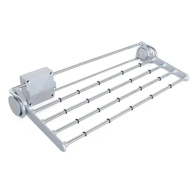 Emuca - Porte-pantalons latéral extractible Self en acier chromé et plastique gris métallisé - 6211125