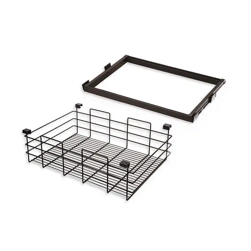 Emuca - Kit panier métallique et cadre coulissant module 600mm finition moka - 7087613