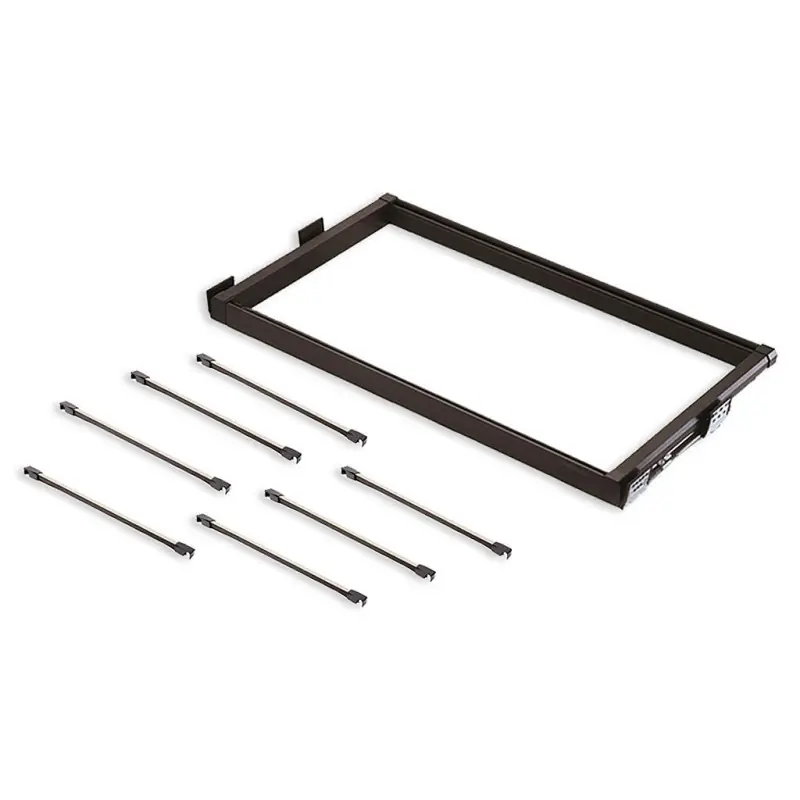 Emuca - Kit porte-pantalons extractible module 600mm 7 tringles finition moka - 7089013
