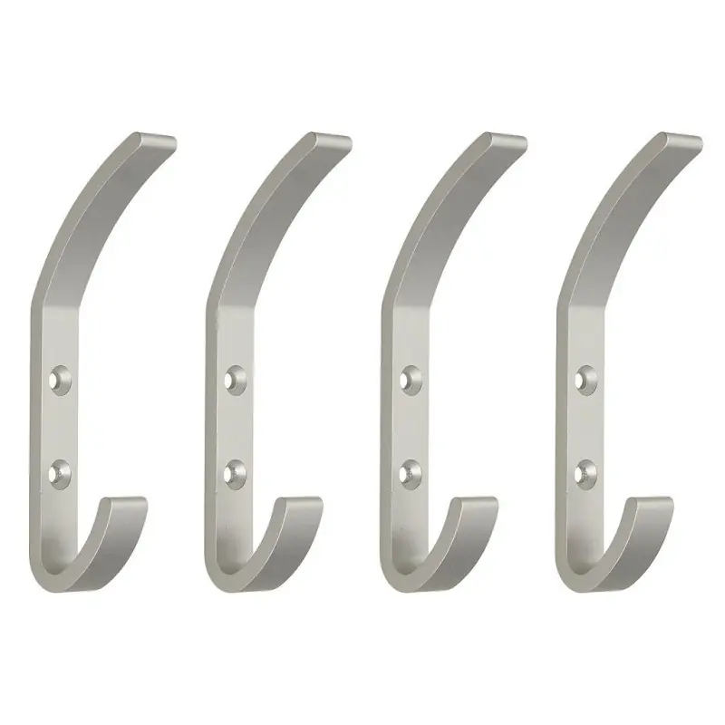 Emuca - Lot de 4 Cintres muraux Nelson anodisé mat avec vis de fixation - 7200162