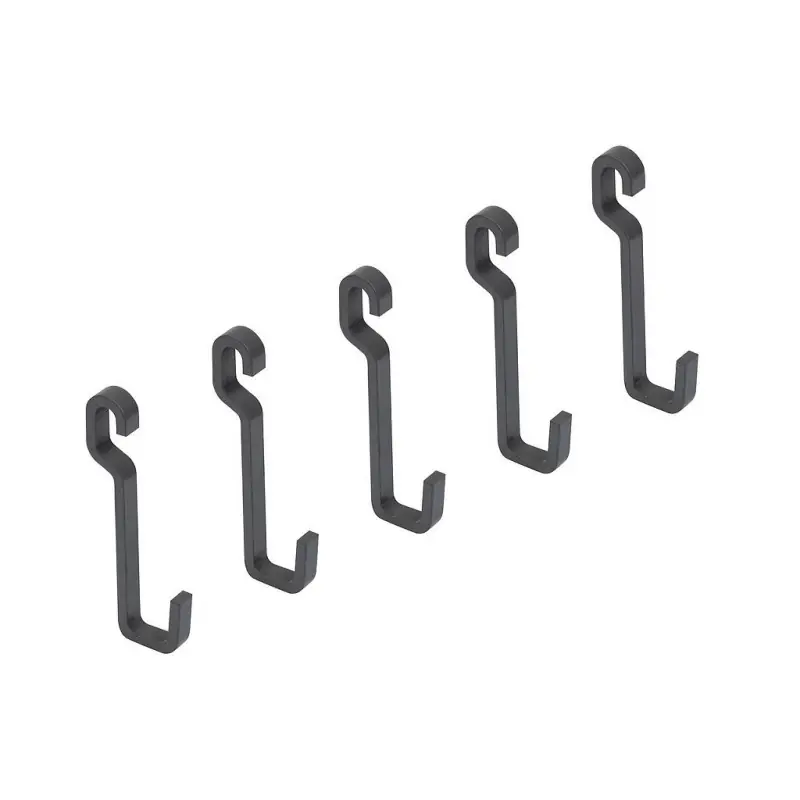 Emuca - Lot de 5 crochets de suspension de cuisine en acier gris anthracite - 8965735