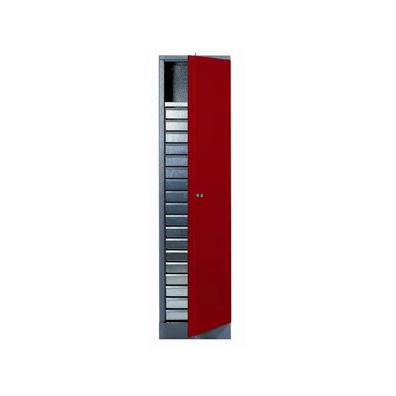 Armoire 1 porte et 1 étagère et 18 tiroirs Rouge