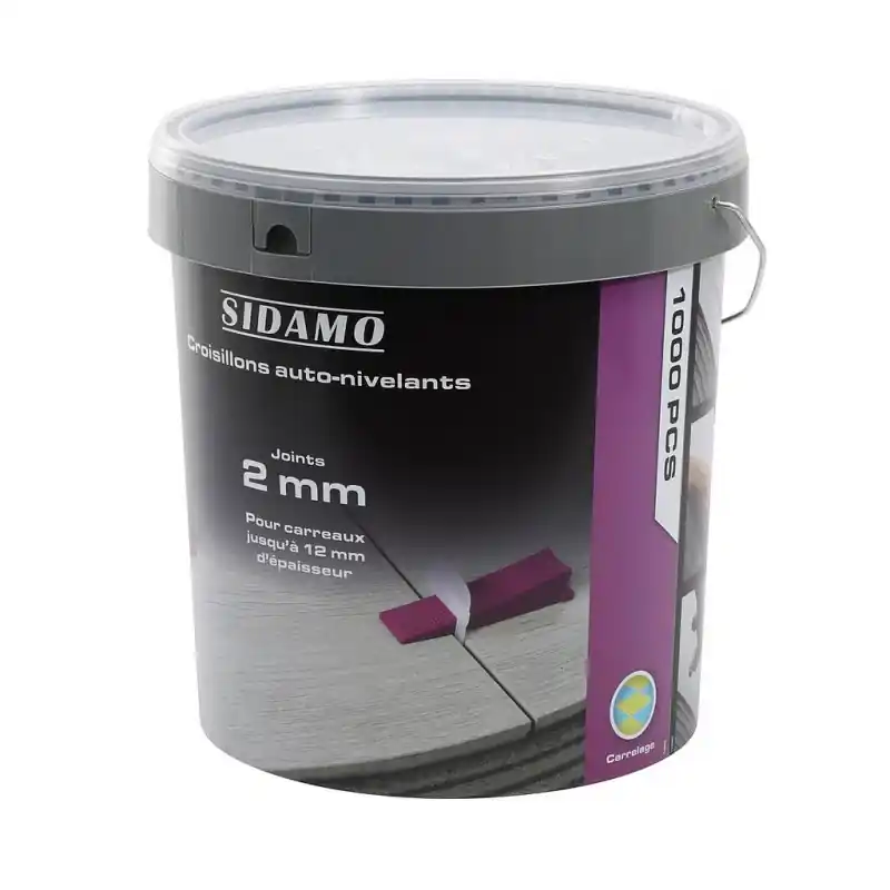 Seau 1000 croisillons 11255303 auto-nivelant 0-12mm 2mm Sidamo