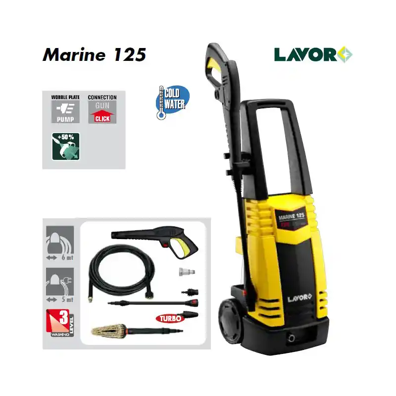 Nettoyeur haute pression Marine 125 125bar 1800W 400L/h Lavor