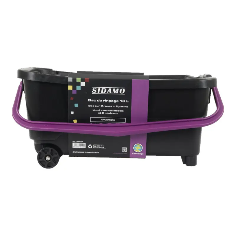 Bac de rinçage 18L sur 2 roues Sidamo