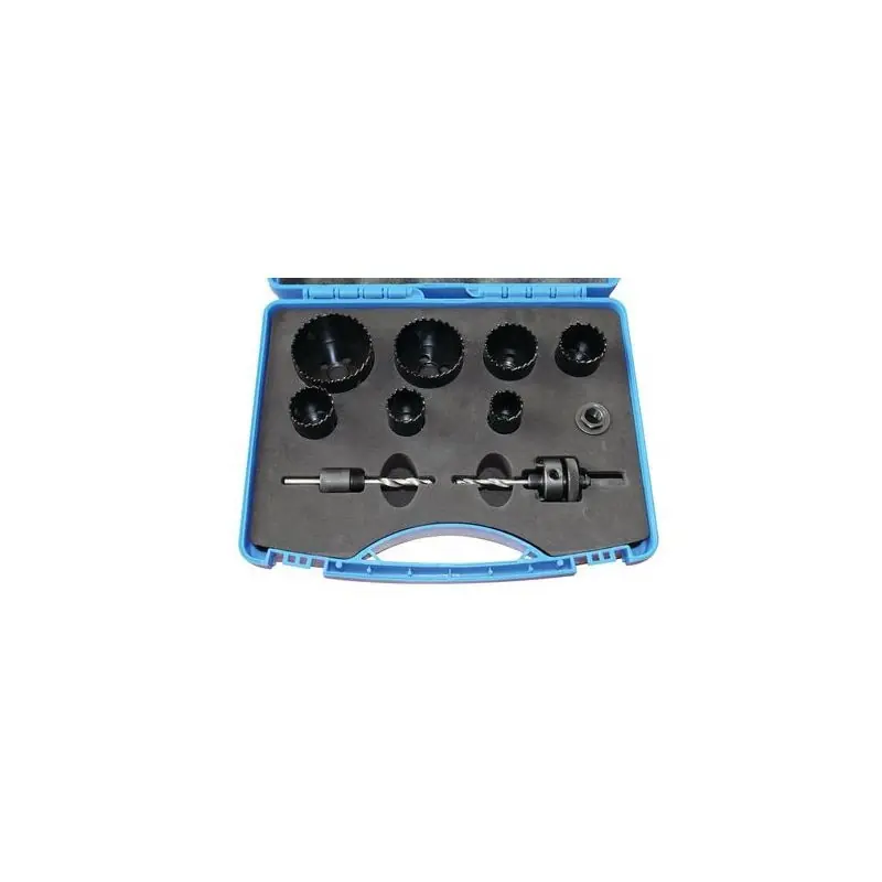 Coffret 7 trépans bimétal D24 à 60mm spécial serrurier Leman