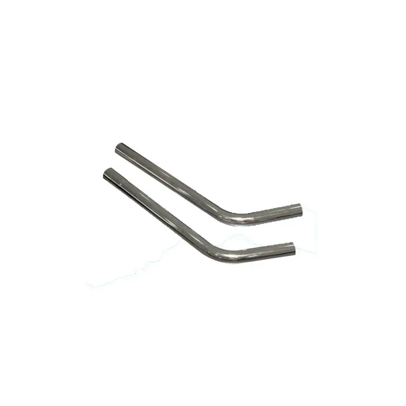 2 tubes S en acier chromé 50cm D38mm Leman