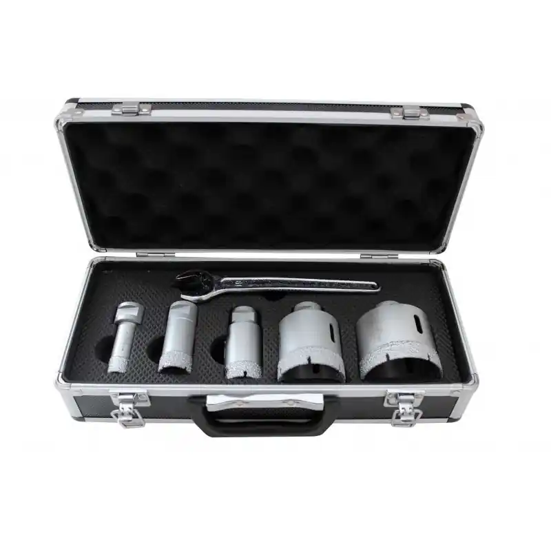 Coffret 5 trépans diamantés M14 grès cérame D20-68mm Leman