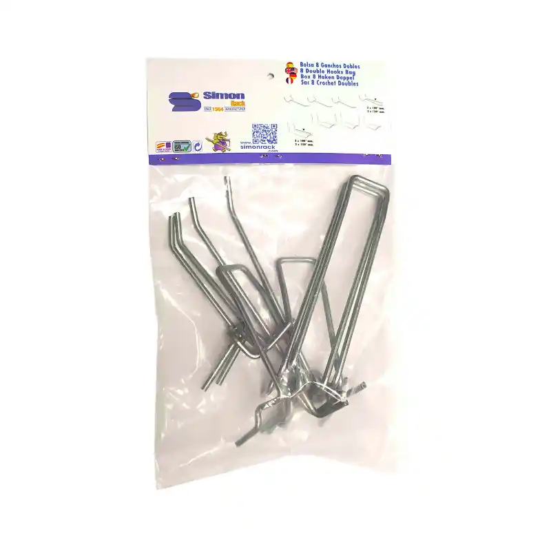 Lot de 8 broches doubles A pour fond perforé