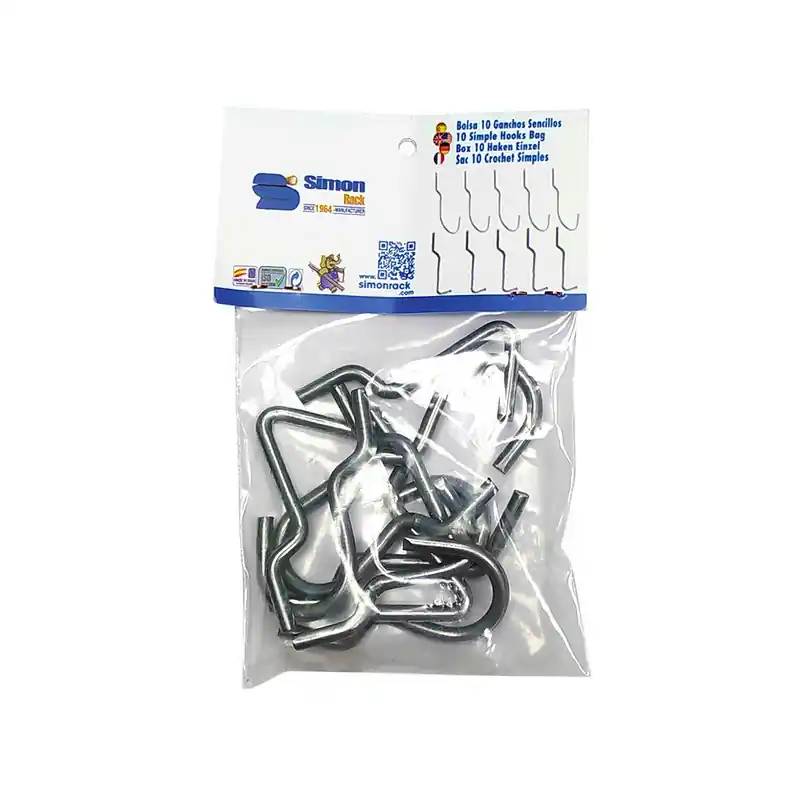 Lot de 10 crochets simples B pour fond perforé