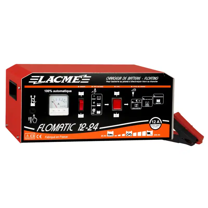 Chargeur FLOMATIC 12-24 floating batterie 12A 12V-24V Lacme