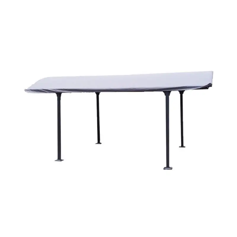 Bâche pour carport aluminium toit 1/2 rond gris anthracite 280gr/m2