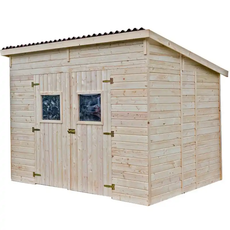 Abri en panneaux de bois 16mm toit monopente sans plancher 5.41m2