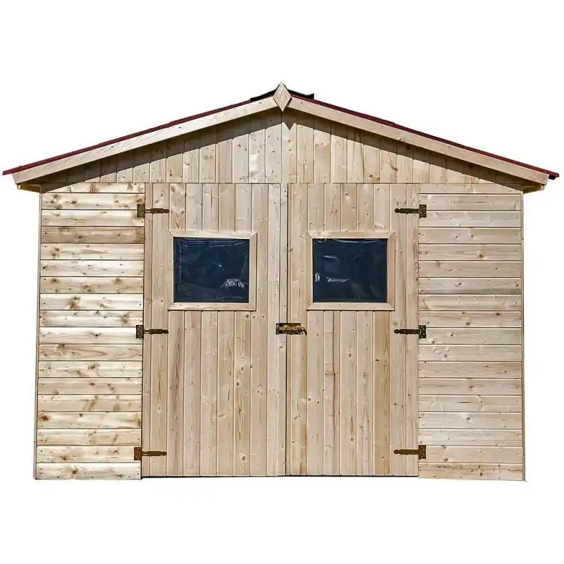 Abri de jardin en Epicéa 16mm surface utile 7,62m2 sans plancher