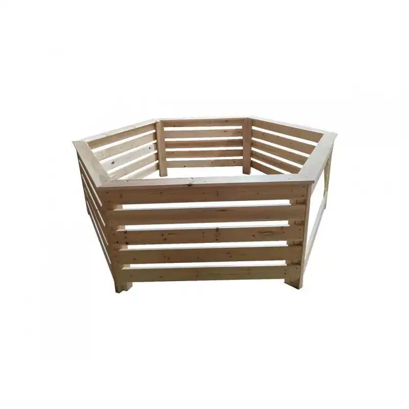 Habillage bois hexagonal pour spas/piscines gonflables 2.35x1.84x71m