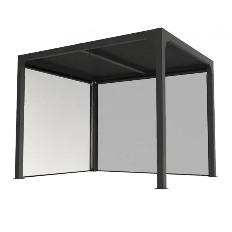 Pergola bioclimatique Habrita Foresta PER 24R30R BI 2 rideaux 7,2m2