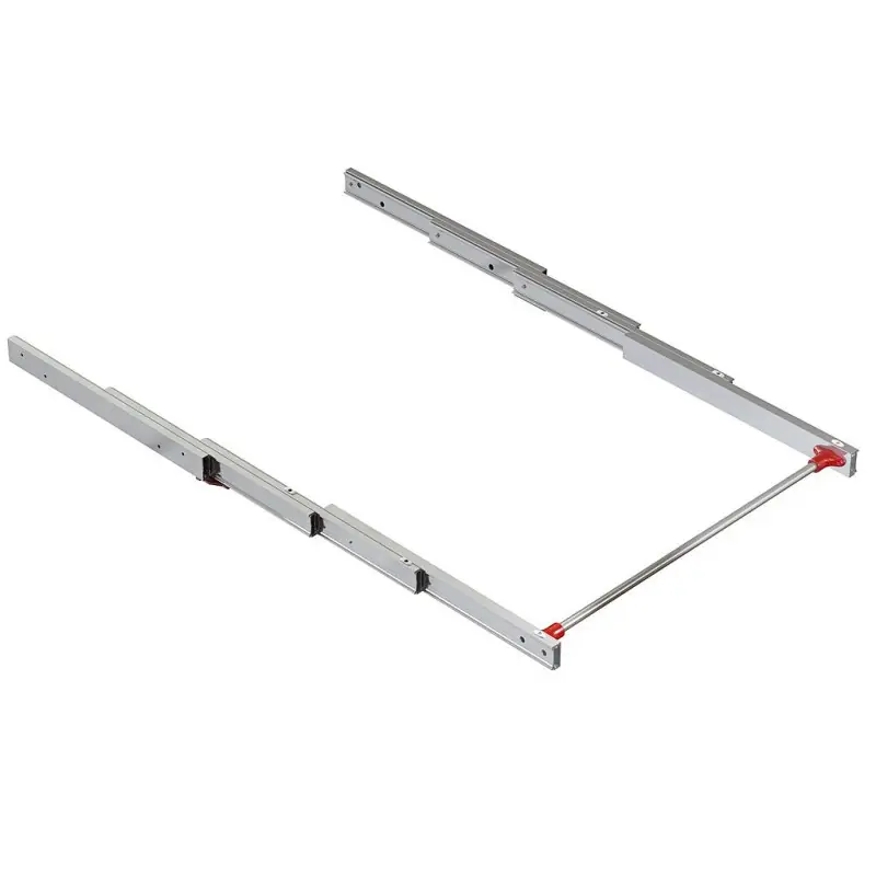Coulisses pour table escamotable Emuca Lunch inox brossé alu