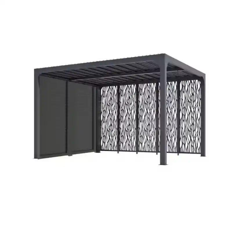 Pergola Habrita PER 36M30V BI panneaux côté 3,60m ventelles côté 3m