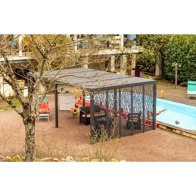 Pergola Habrita PER 36M60 BI alu XXL 21,52m2 5 panneaux côté 3,60m