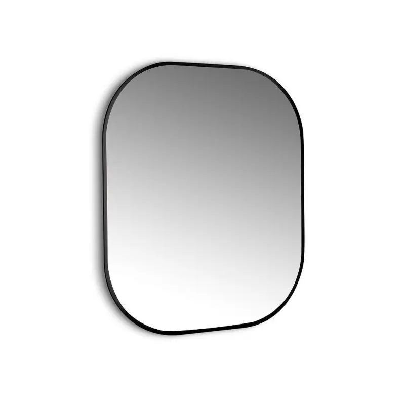 Miroir Emuca Cepheus 60x80cm cadre noir arrondi rectangulaire