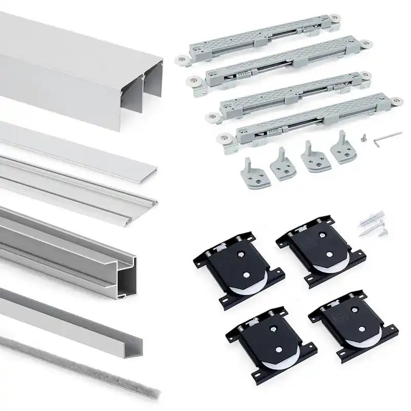 Système coulissant Emuca pour armoires à 2 portes profils Sharp 16mm