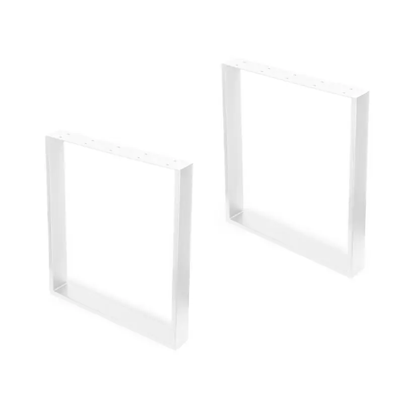 Jeu de 2 pieds rectangulaires Emuca Square pour table 60cm acier blanc