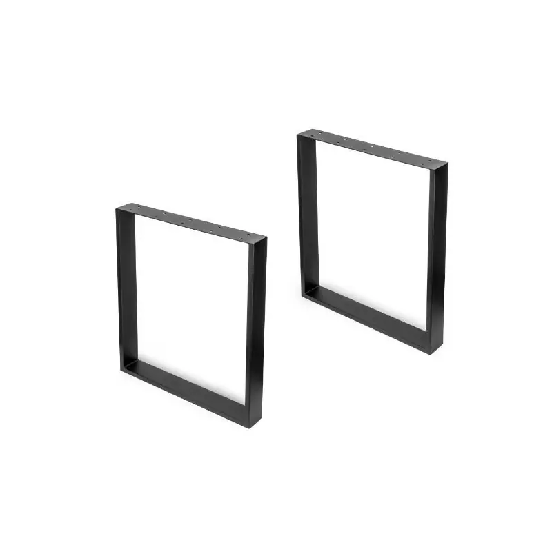 Jeu de 2 pieds rectangulaires Emuca Square pour table 60cm acier noir