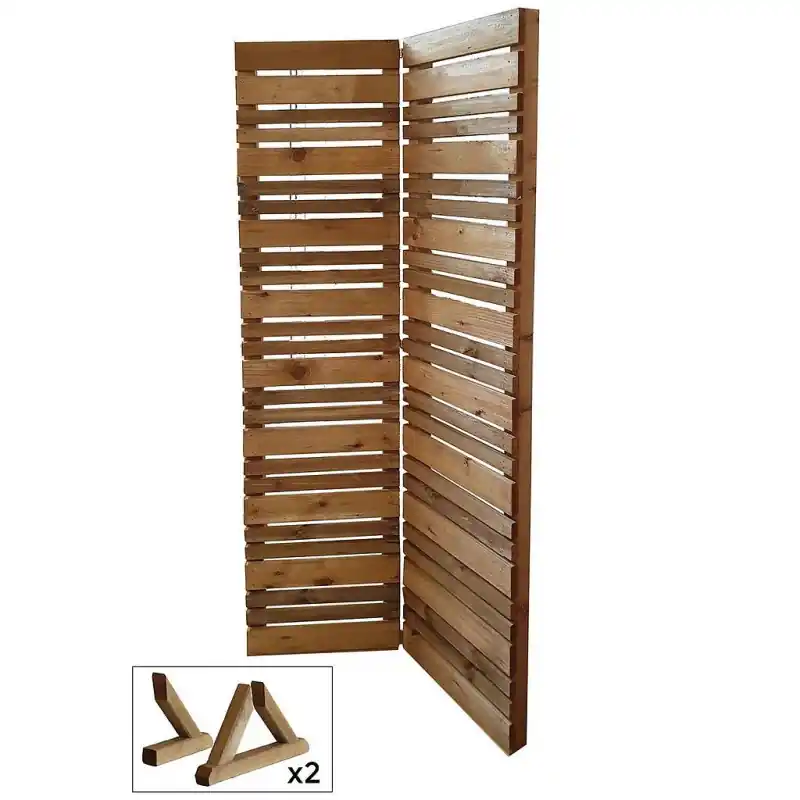 Brise-vue pliant Jardipolys LIGN Z sur pieds en pin hauteur 180cm