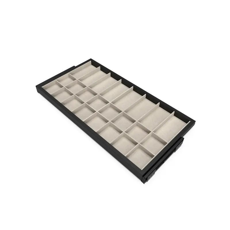 Kit tiroir d‘organisation Emuca avec glissières 900mm noir texturé