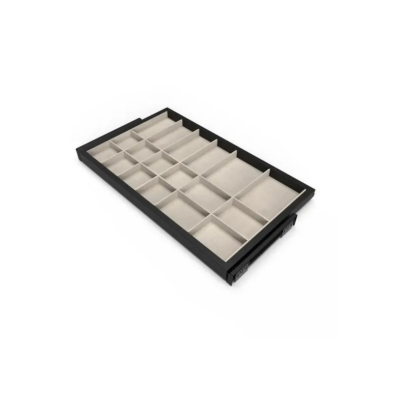 Kit tiroir d‘organisation Emuca avec glissières 800mm noir texturé