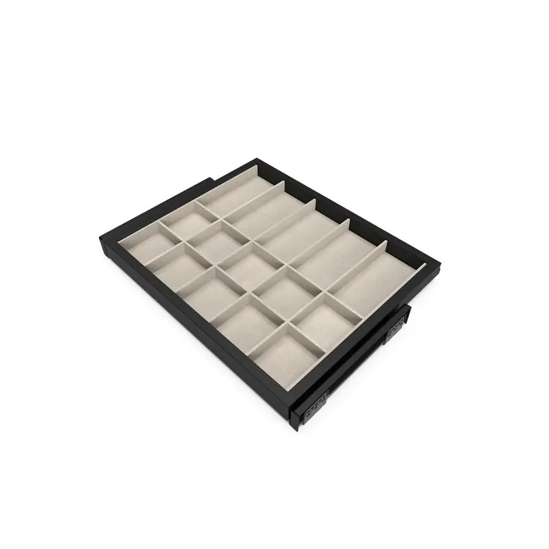 Kit tiroir d‘organisation Emuca avec glissières 600mm noir texturé