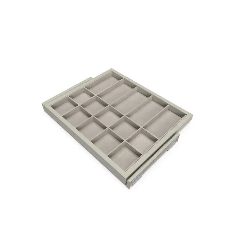 Kit tiroir d‘organisation Emuca avec glissières 600mm gris pierre