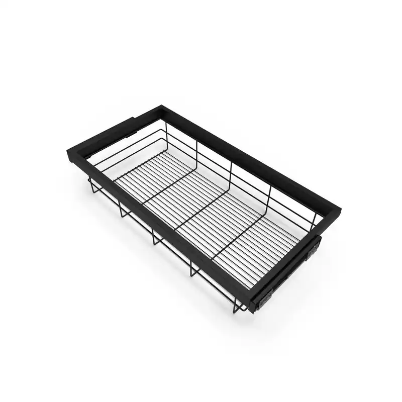 Kit de panier à fils Emuca avec glissières 900mm noir texturé