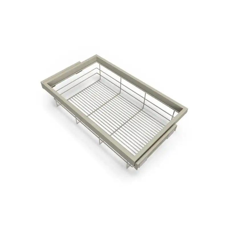 Kit de panier à fils Emuca avec glissières 800mm gris pierre