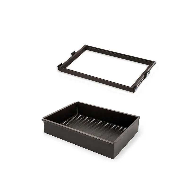 Kit tiroir métallique et cadre coulissant Emuca 800mm couleur moka