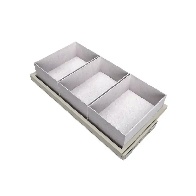 Kit plateaux Emuca avec 3 paniers pour armoires 900mm gris pierre