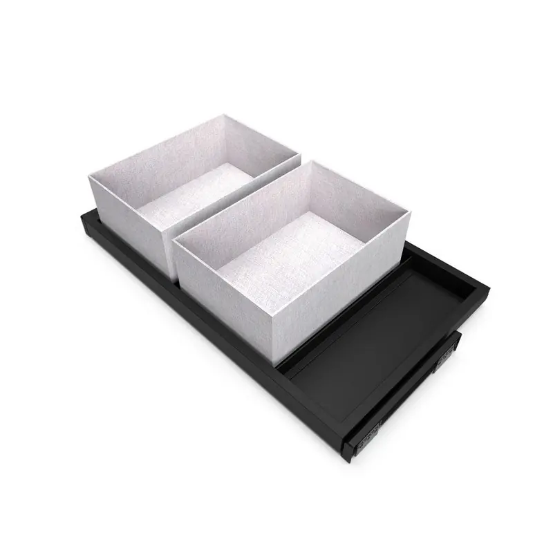 Kit plateaux Emuca avec 2 paniers pour armoires 800mm noir texturé