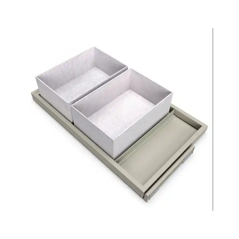 Kit plateaux Emuca avec 2 paniers pour armoires 800mm gris pierre