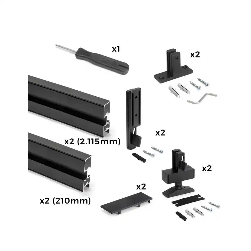 Kit structure modulaire Emuca Zero 2 profilés finition noir texturé
