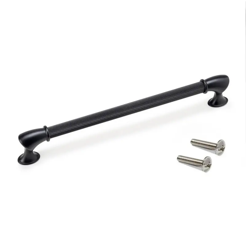 20 poignées pour meuble Emuca Suez L248mm entraxe 224mm peint en noir