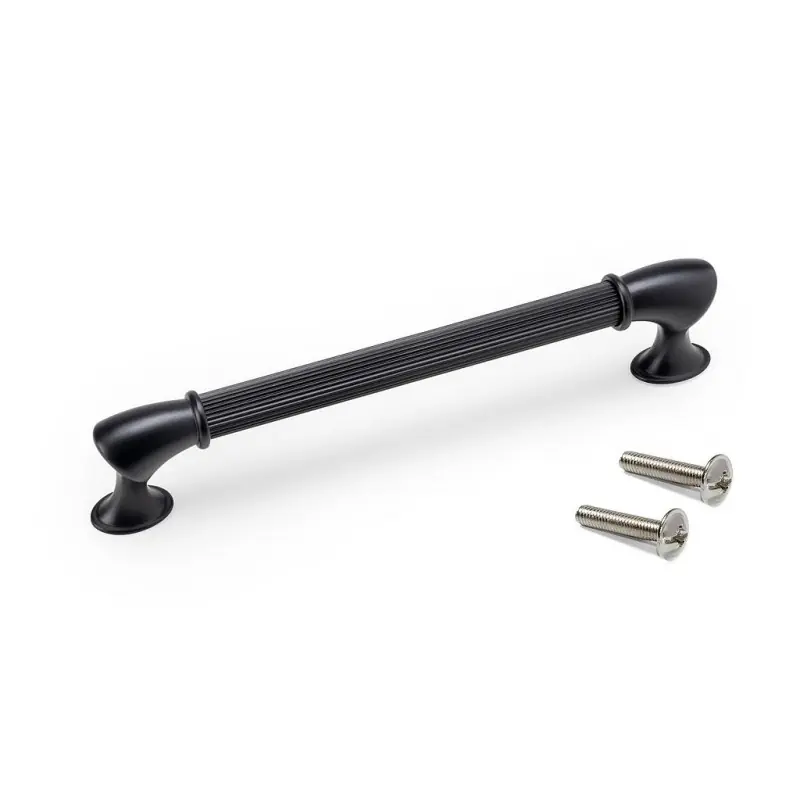 20 poignées pour meuble Emuca Suez L184mm entraxe 160mm peint en noir