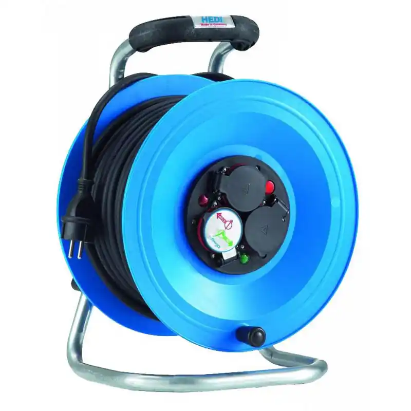 Enrouleur de câble Mondelin 40m 3 prises Ip44 avec protection enfants