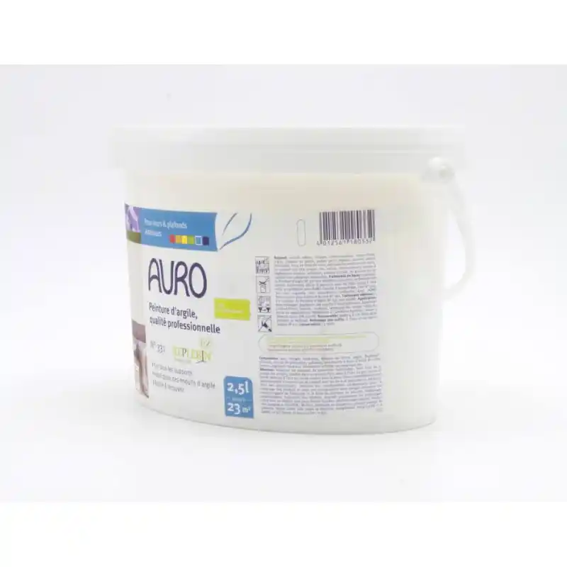 Peinture d‘argile Auro n°331 qualité professionnelle 1l blanc mat