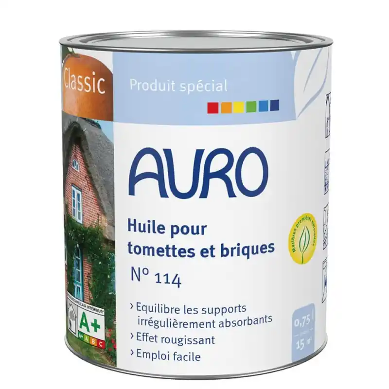 Huile pour tomettes et briques Auro n°114 0,75L prêt à l‘emploi
