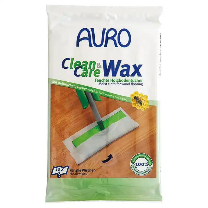 Sachet de 10 lingettes Auro Clean and care wax n°680 pour sols en bois