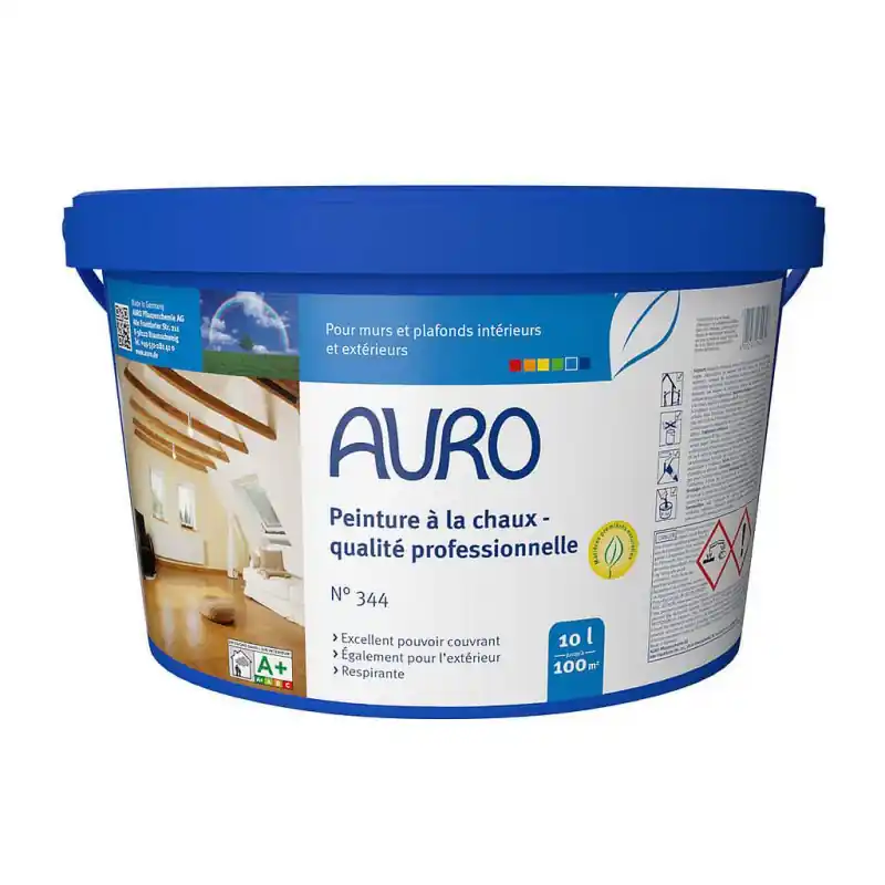 Peinture à la chaux professionnelle Auro n°344 10L intérieur extérieur