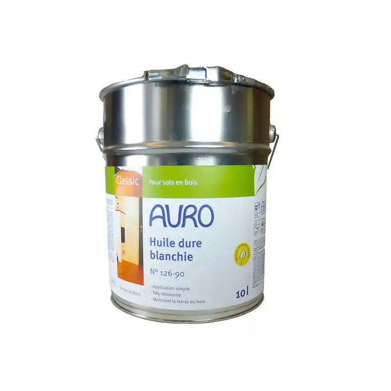Huile dure blanchie Auro Classic n°126-90 10L pour sols en bois