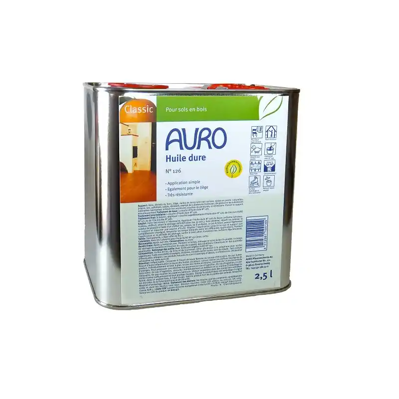Huile dure Auro Classic n°126 2,5L pour sols en bois